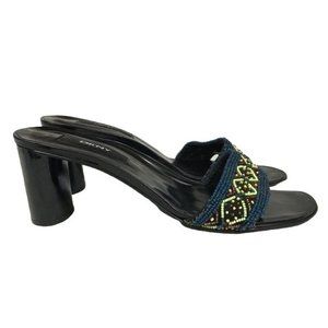 DKNY 8 beaded slides black